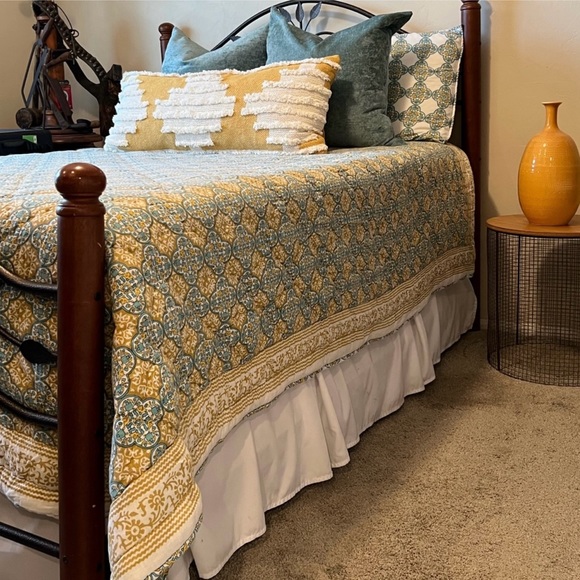 1 Rodeo Home Chenille Accent Square Throw Aqua Turquoise Pillows 24" x 24" - Picture 7 of 10